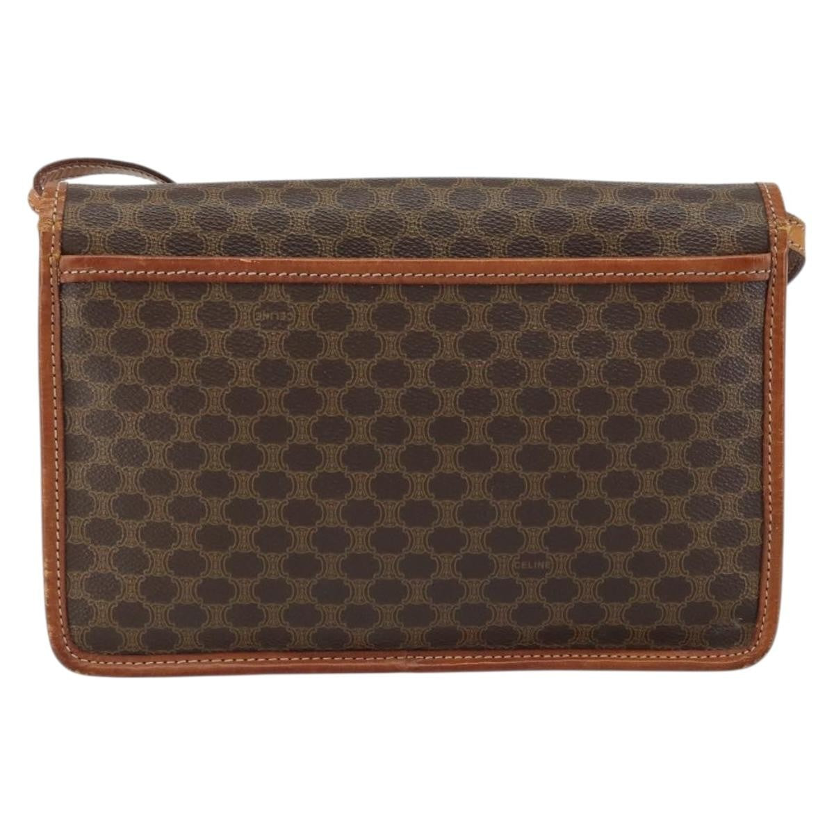 Celine Circle Logo Shoulder Bag Canvas, BROWN, CANVAS, Shoulder bag