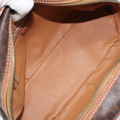 Celine Vintage Macadam Handbag Canvas and Leather, BROWN, CANVAS, Handbag