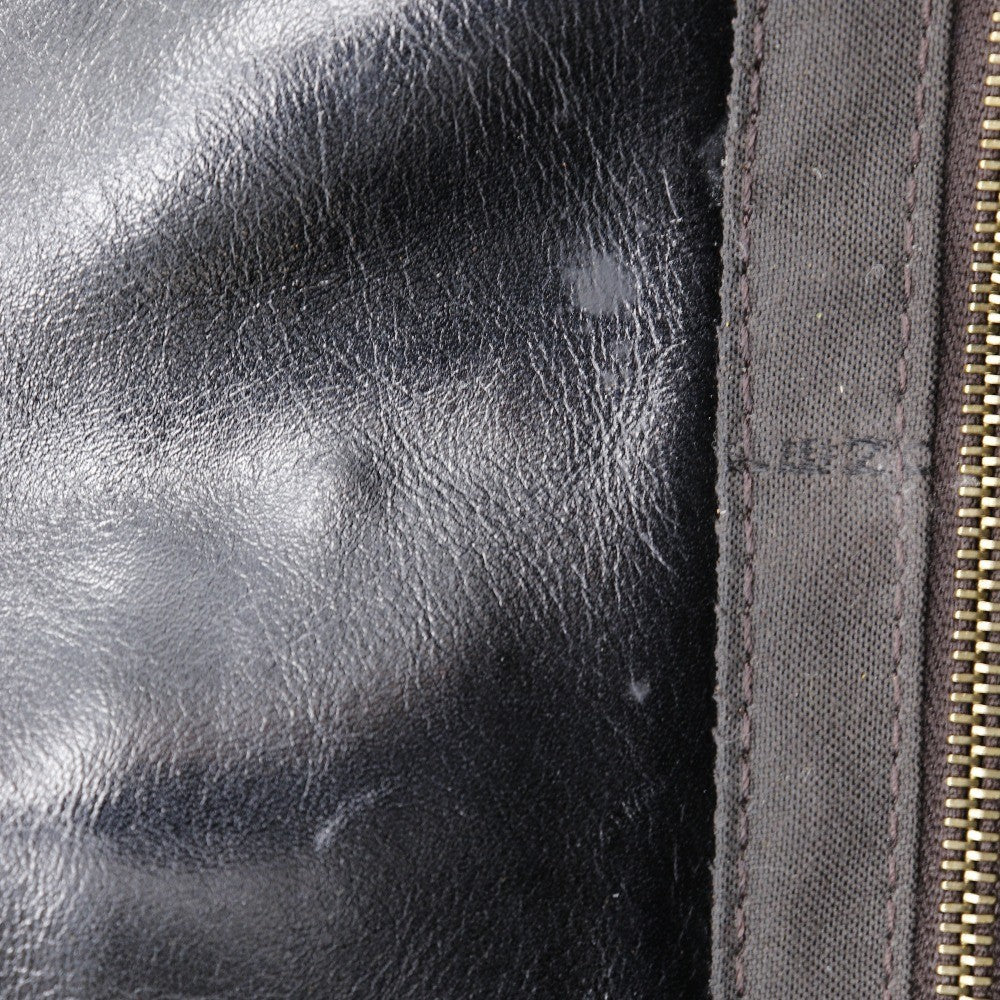 Fendi Maxi Baguette Chain Shoulder Bag Leather, BLACK, LEATHER, Tote bag