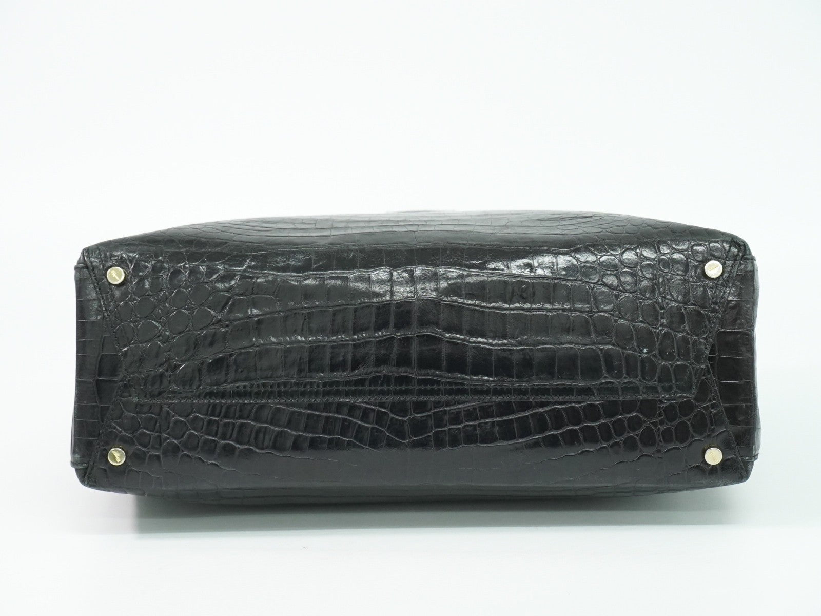 Salvatore Ferragamo Vara Tote Embossed Leather, BLACK, LEATHER, Tote bag