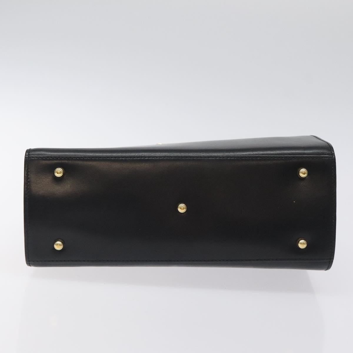 Gucci Vintage Lady Lock Top Handle Bag Leather, BLACK, LEATHER, Handbag