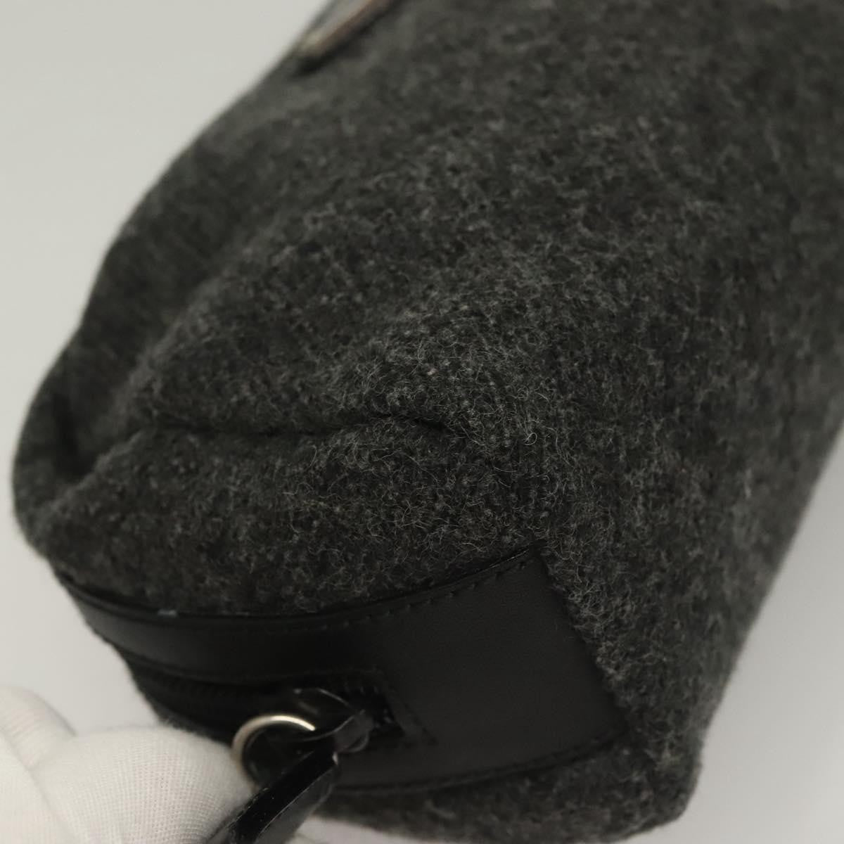 Prada Pochette Wool, BLACK, WOOL, Clutche & pouche