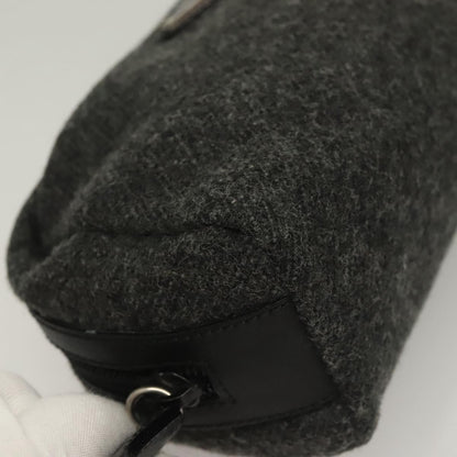 Prada Pochette Wool, BLACK, WOOL, Clutche & pouche