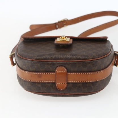 Celine Vintage Macadam Shoulder Bag Canvas and Leather, BROWN, CANVAS, Shoulder bag