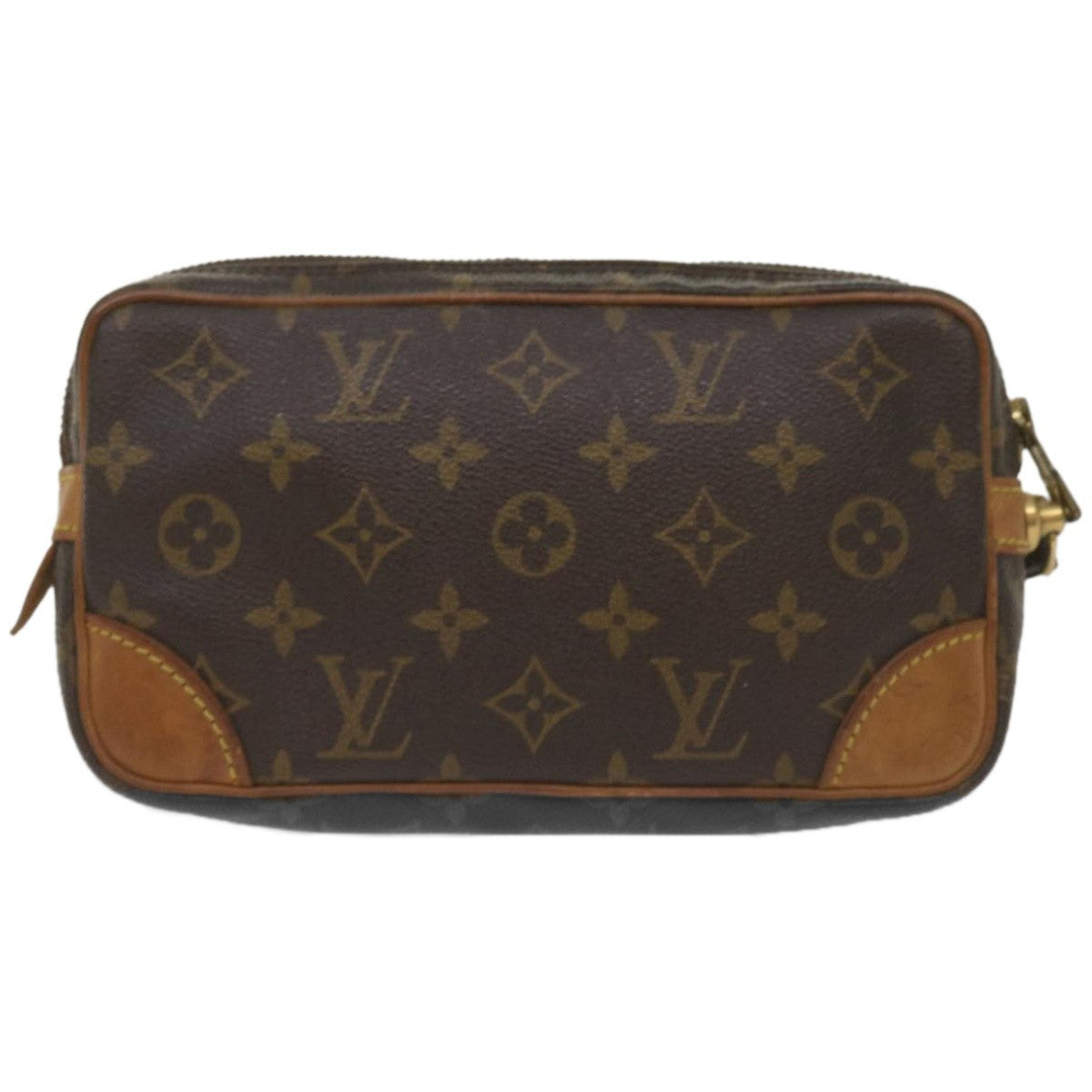 Louis Vuitton Marly Dragonne Clutch Monogram Canvas, BROWN, CANVAS, Clutche & pouche