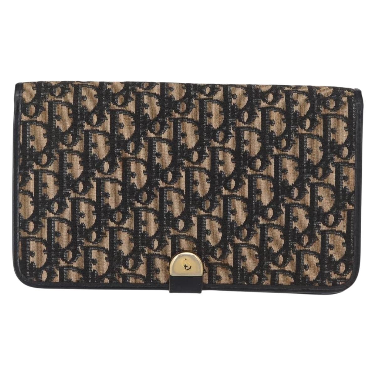 Christian Dior Vintage Trotter Shoulder Bag Canvas, NAVY, CANVAS, Shoulder bag