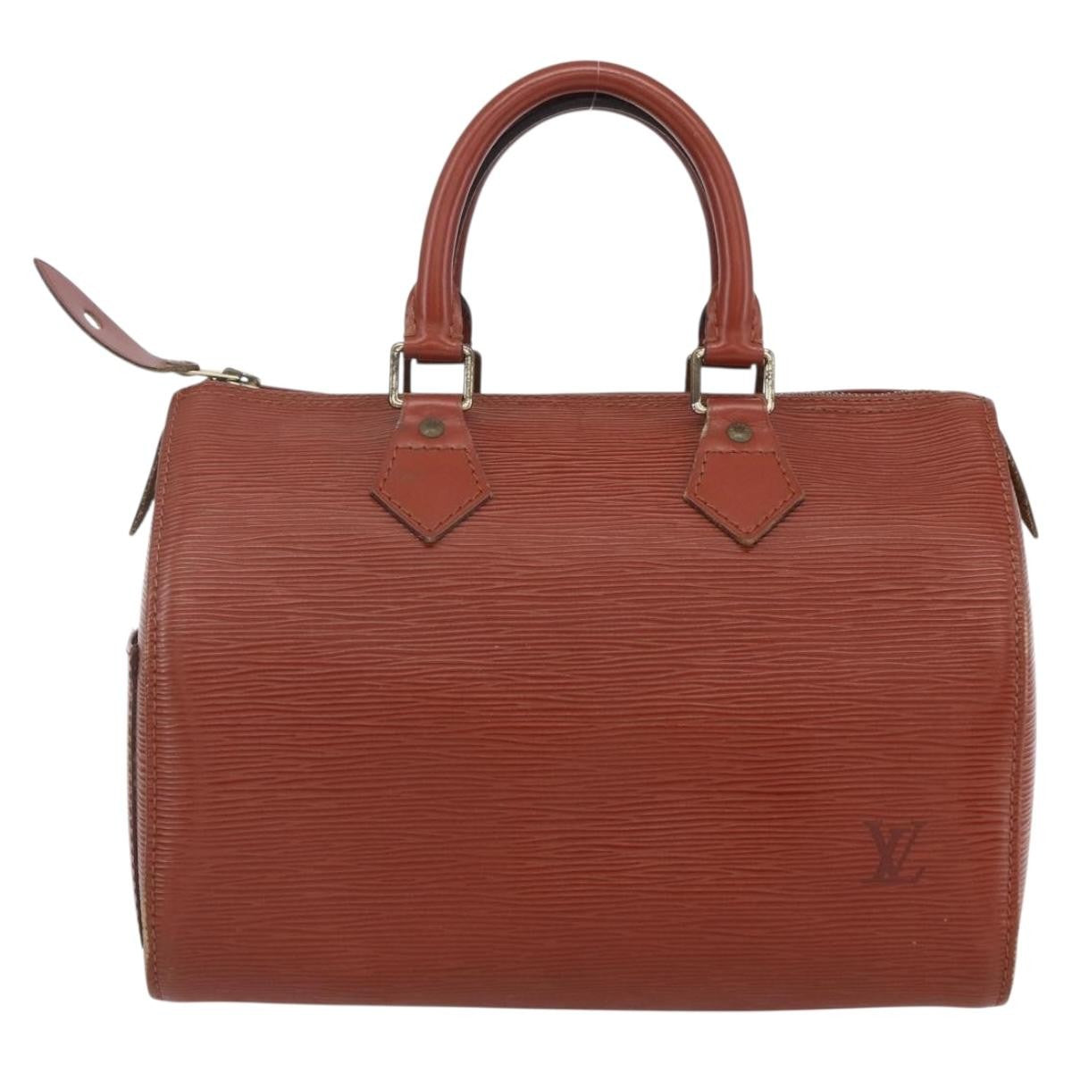 Louis Vuitton Speedy Handbag Epi Leather, BROWN, LEATHER, Handbag
