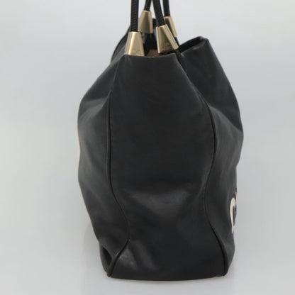 Chanel Camellia Tote Leather, BLACK, LEATHER, Tote bag