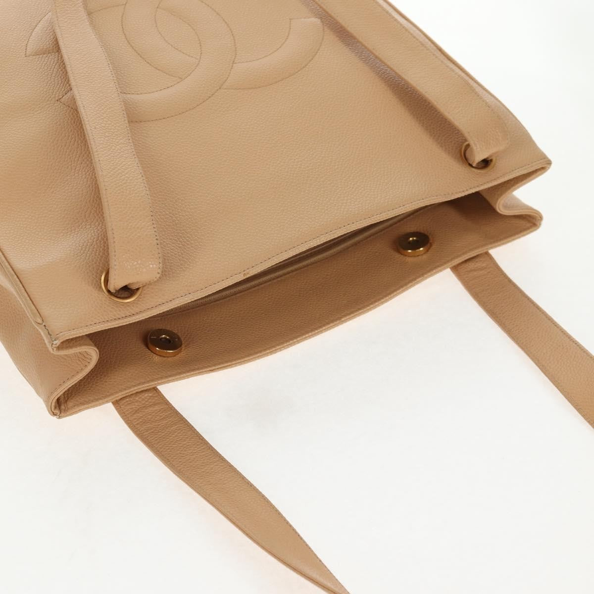 Chanel Coco Mark Leather, BEIGE, LEATHER, Handbag