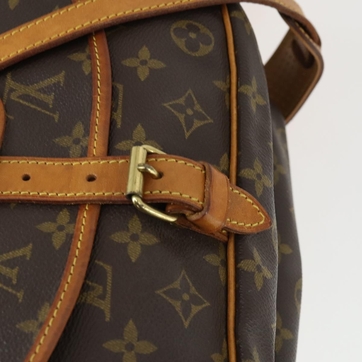 Louis Vuitton Saumur Handbag Monogram Canvas, BROWN, CANVAS, Shoulder bag