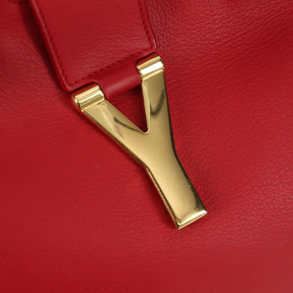Saint Laurent Classic Y Cabas Leather, RED, LEATHER, Handbag