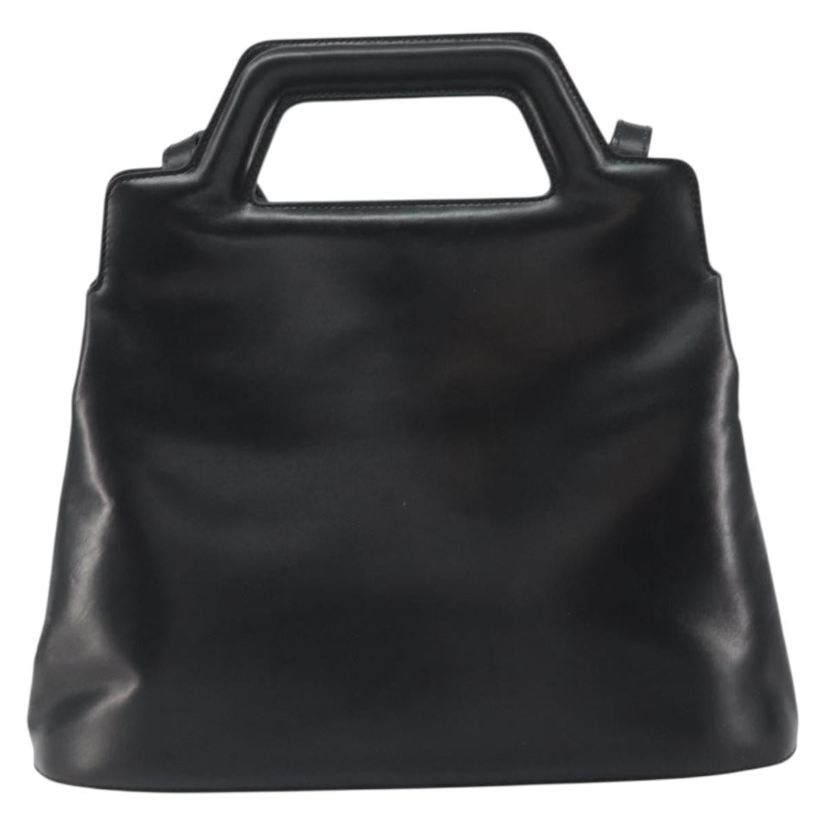 Salvatore Ferragamo Wanda Handbag Leather, BLACK, LEATHER, Handbag