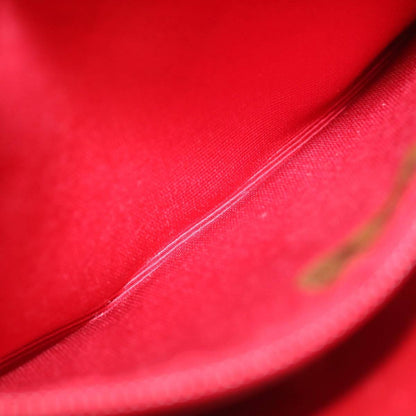 Chanel Vintage Square Chain Handle Flap Bag Quilted Lambskin, RED, LEATHER, Handbag