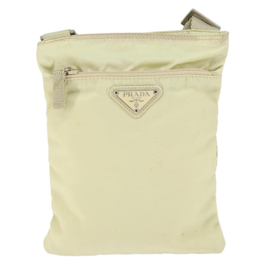 Prada Flat Messenger Bag Tessuto, Ecru, Nylon, Shoulder Bag