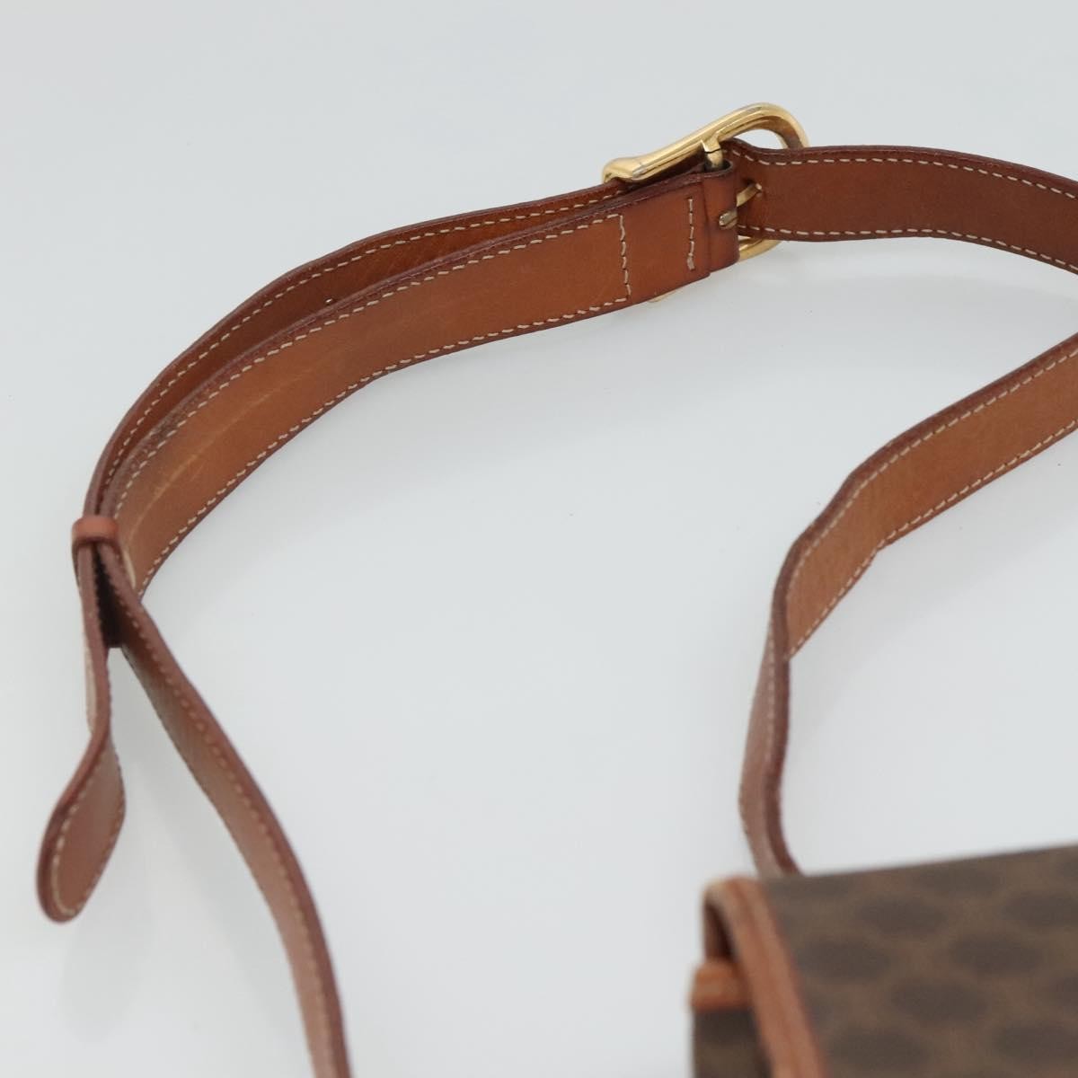 Celine Vintage Macadam Shoulder Bag Canvas and Leather, BROWN, CANVAS, Shoulder bag