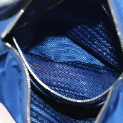 Prada Flat Messenger Tessuto with Leather, Blue, Nylon, Shoulder Bag