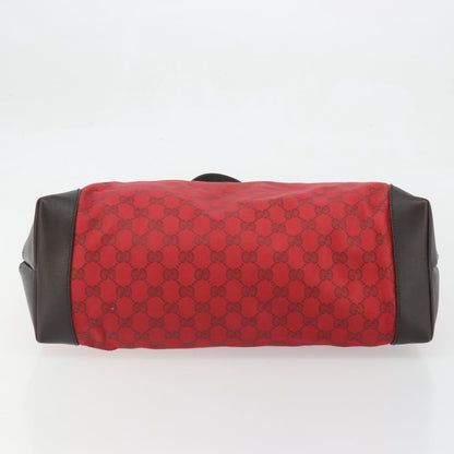 Gucci Original Zip Tote GG Canvas with Leather, Red, Canvas, Tote Bag