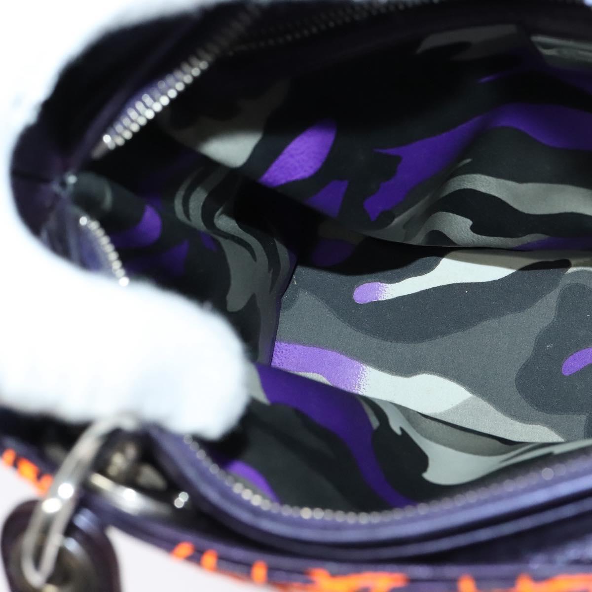 Christian Dior Lady Dior Bag Anselm Reyle Cannage Quilt Leather, PURPLE, LEATHER, Handbag