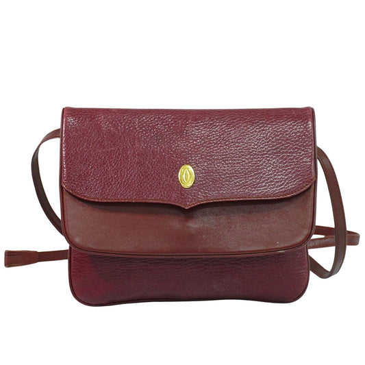 cartier Must de Cartier Shoulder Bag Leather, BURGUNDY, LEATHER, Shoulder bag