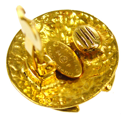 Chanel CC Button Clip-On Earrings Metal, GOLD, GOLD_PLATED, Earrings
