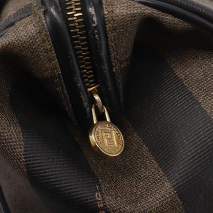 Fendi Vintage Pequin Convertible Boston Bag Coated Canvas, BROWN, CANVAS, Travel bag