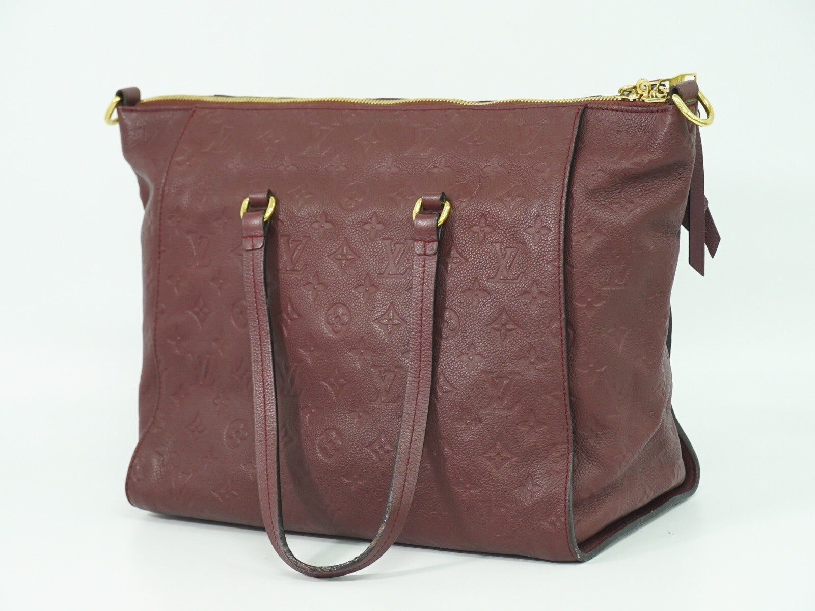 Louis Vuitton Lumineuse Handbag Monogram Empreinte Leather, BURGUNDY, LEATHER, Handbag