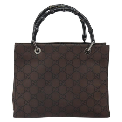 Gucci Bamboo tote bag Canvas, BROWN, CANVAS, Tote bag