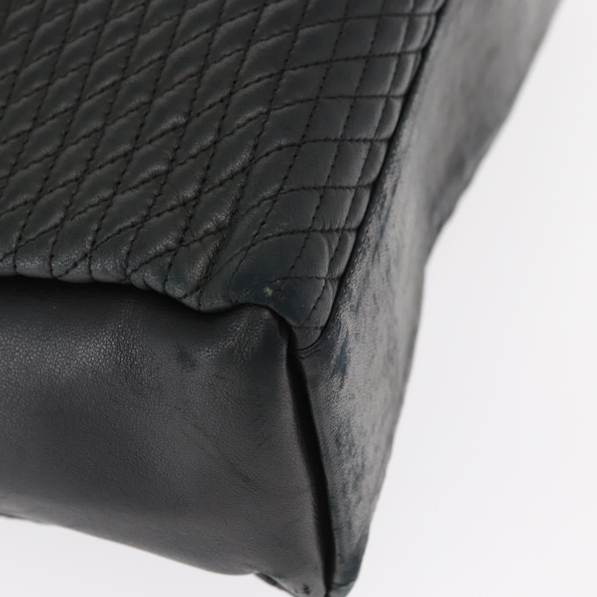Bally Vintage Tote Bag Quilted Leather, Black, Leather, Tote Bag