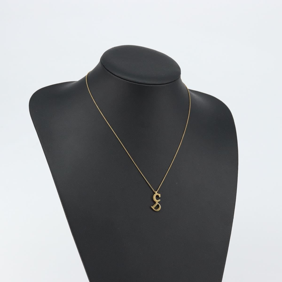 Christian Dior CD Pendant Necklace Metal, GOLD, METAL, Necklace