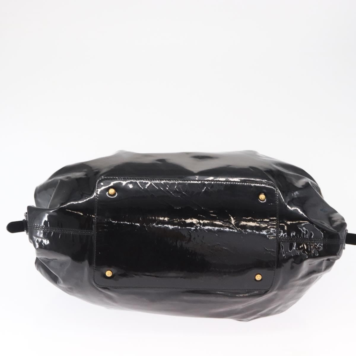 Salvatore Ferragamo Gancini Tote Patent leather, BLACK, PATENT_LEATHER, Tote bag