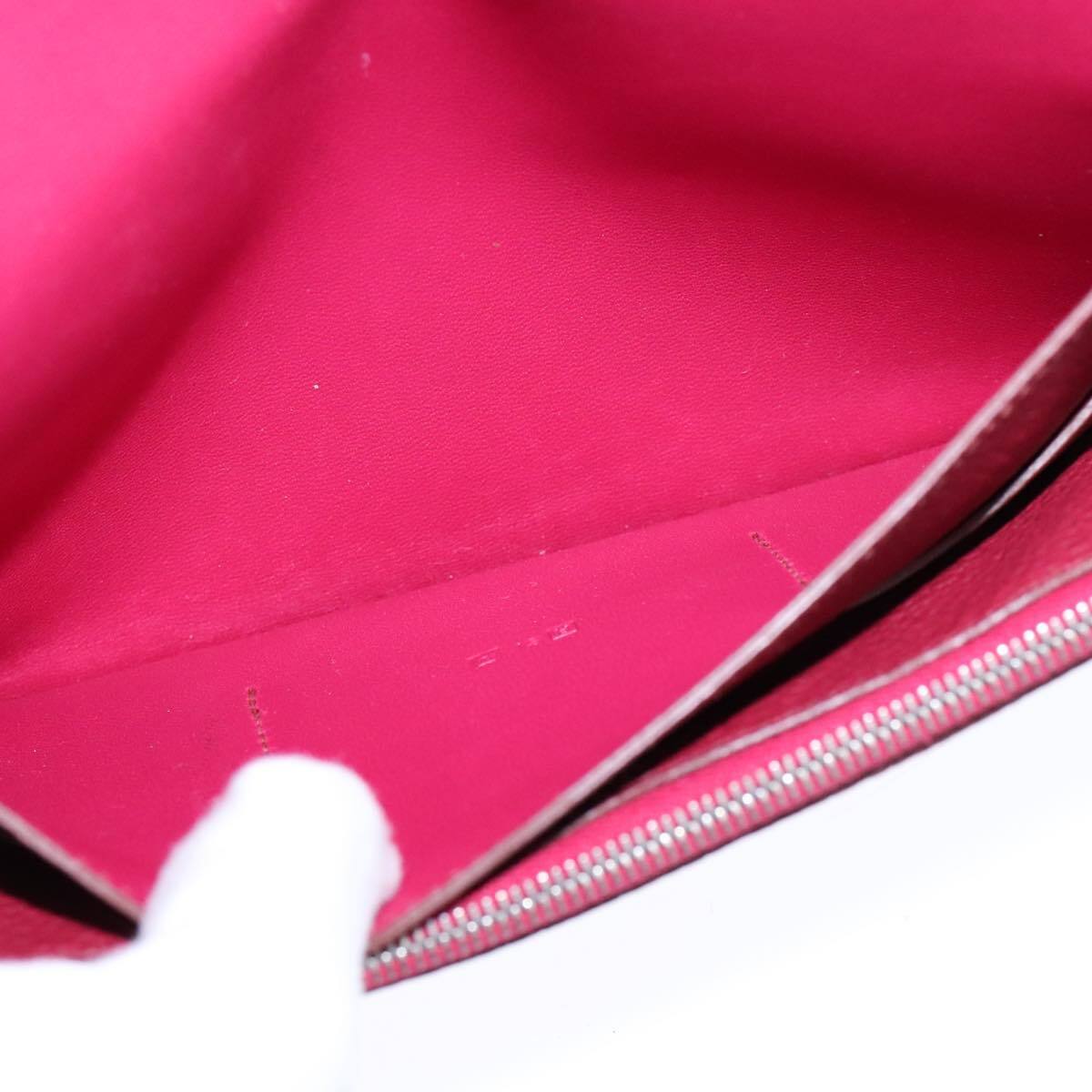 Hermes Dogon Duo Combined Wallet Leather, RED, LEATHER, Wallets