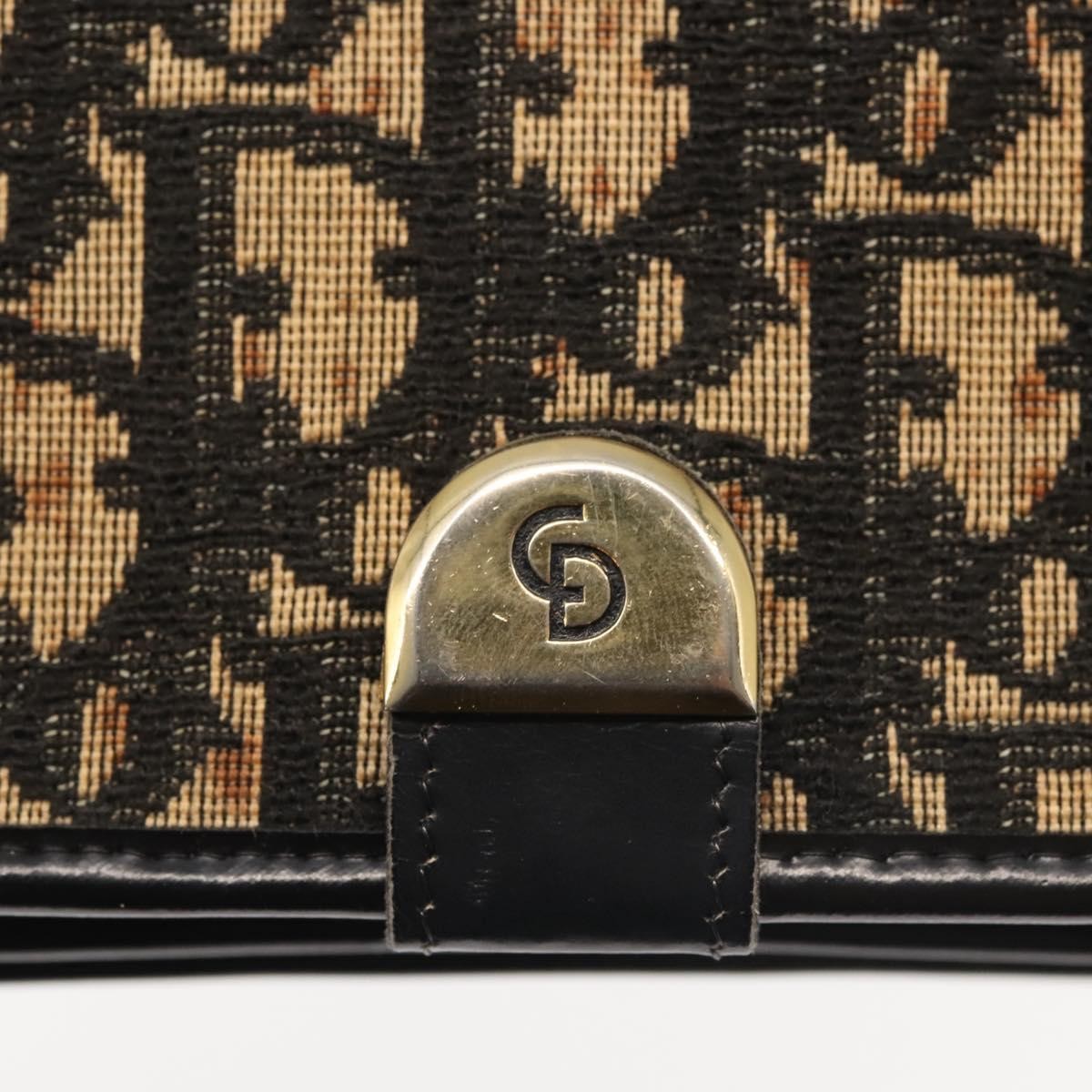 Christian Dior Vintage Trotter Shoulder Bag Canvas, NAVY, CANVAS, Shoulder bag