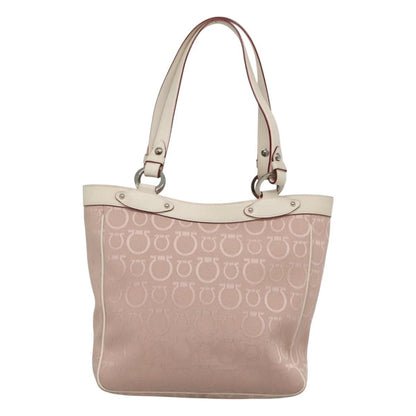 Salvatore Ferragamo Gancini Tote Canvas, PINK, CANVAS, Tote bag