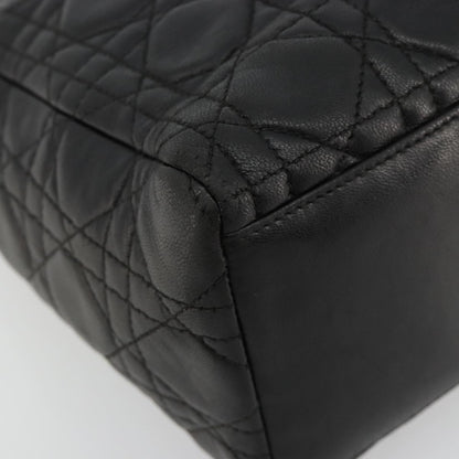 Christian Dior Vintage Lady Dior Bag Cannage Quilt Lambskin, Black, Leather, Handbag