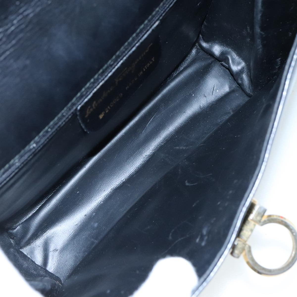 Salvatore Ferragamo Gancini Flap Shoulder bag Leather, Black, Leather, Shoulder Bag