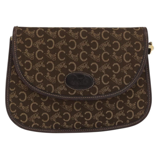 Celine C Sulky Shoulder bag Canvas, BROWN, CANVAS, Shoulder bag