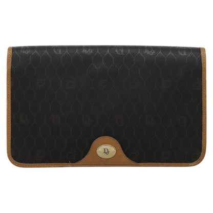 Christian Dior Vintage Honeycomb chain Canvas, BLACK, CANVAS, Handbag