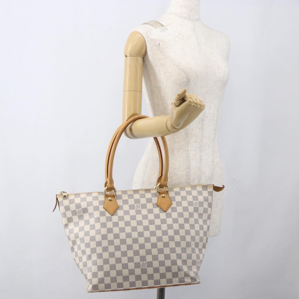 Louis Vuitton Saleya Handbag Damier, WHITE, CANVAS, Tote bag