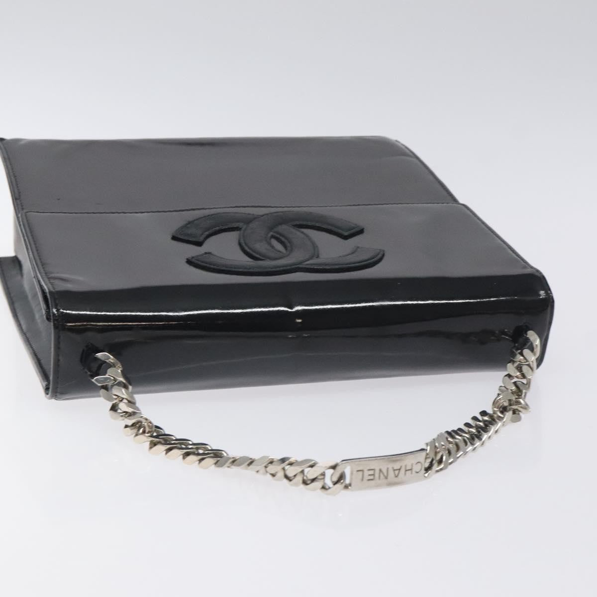 Chanel Vintage CC Box Flap Bag Patent Leather, BLACK, PATENT_LEATHER, Handbag