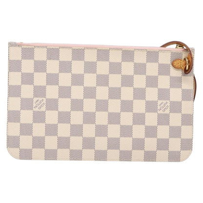 Louis Vuitton Neverfull Pochette Damier, WHITE, CANVAS, Tote bag