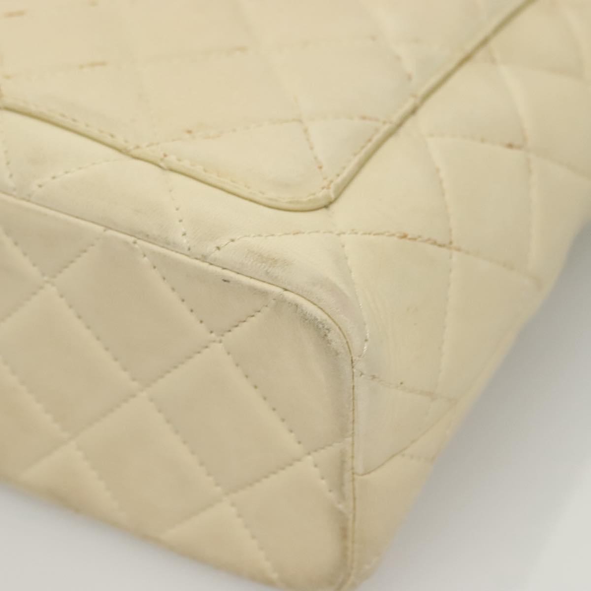 Chanel Vintage CC Front Pocket Tote Quilted Leather, BEIGE, LEATHER, Tote bag