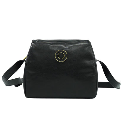 Celine Shoulder Bag Leather, BLACK, LEATHER, Shoulder bag