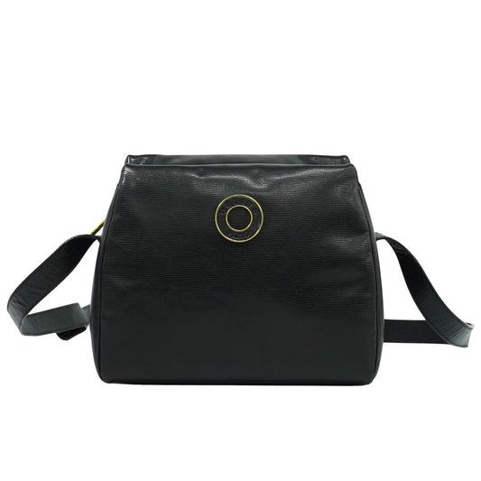 Celine Shoulder Bag Leather, BLACK, LEATHER, Shoulder bag