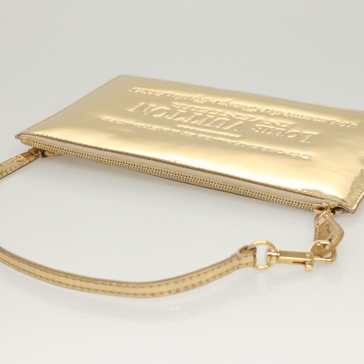 Louis Vuitton Pochette Plate Monogram mirror, GOLD, CANVAS, Clutche & pouche