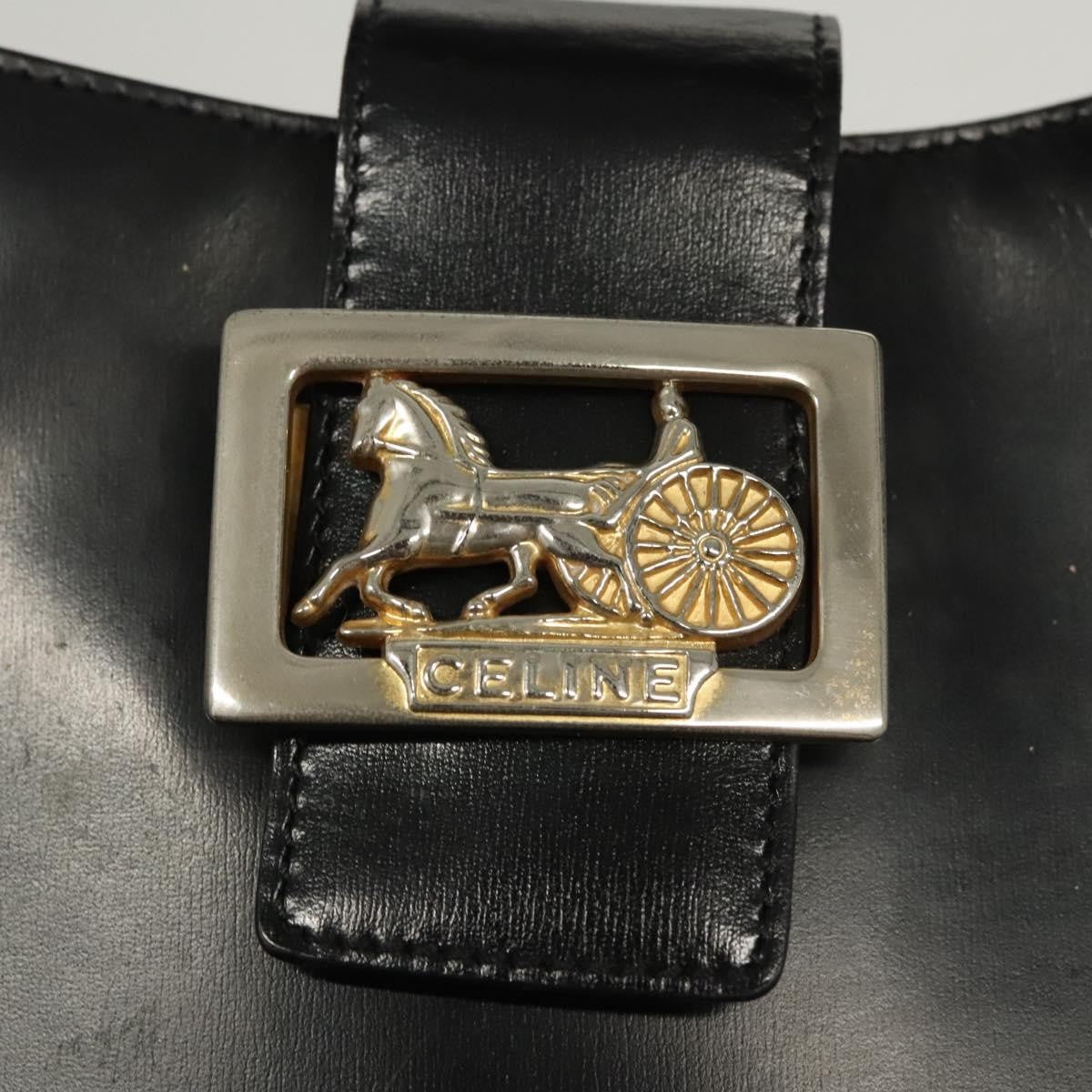 Celine Horse Carriage Shoulder bag Leather, BLACK, LEATHER, Shoulder bag