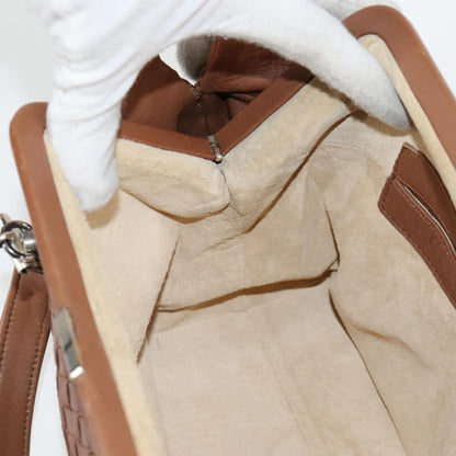 Bottega Veneta Intrecciato Leather, BROWN, LEATHER, Handbag