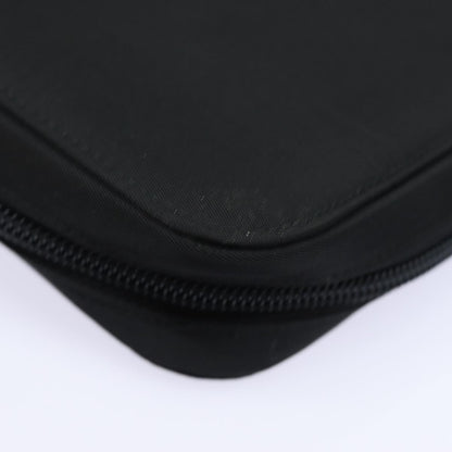 Prada MiniDisc pouch Nylon, BLACK, NYLON, Clutche & pouche