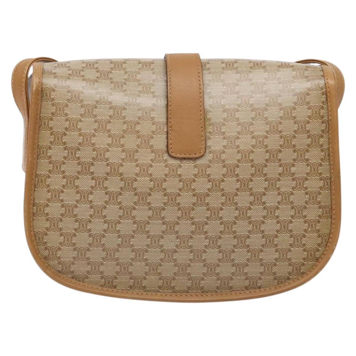 Celine Vintage Triomphe Shoulder Bag Canvas, BEIGE, CANVAS, Shoulder bag