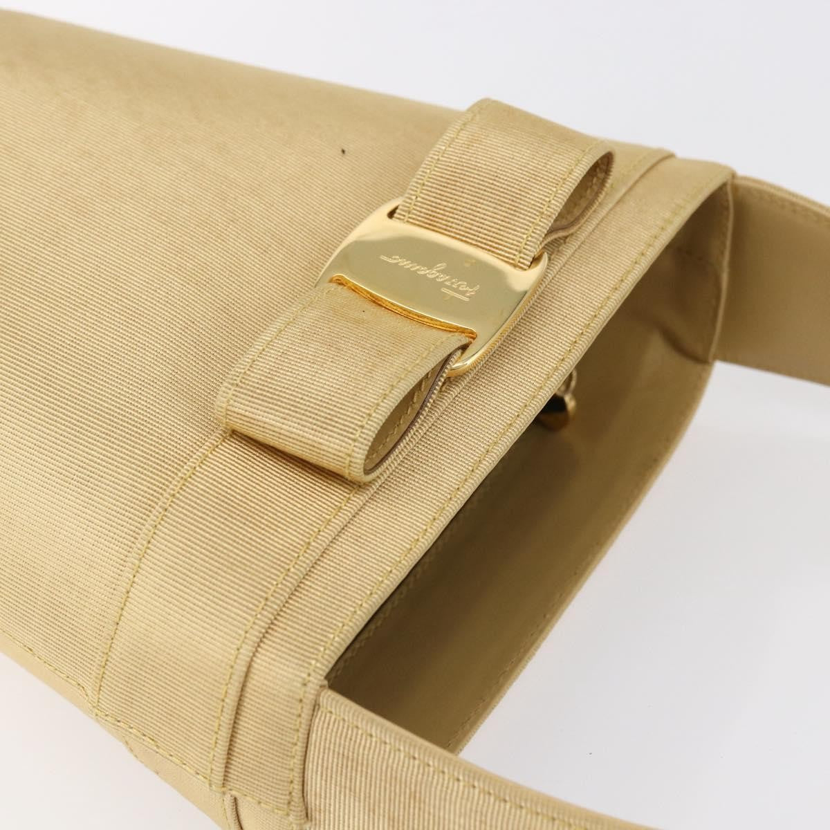 Salvatore Ferragamo Vala Handbag Canvas, YELLOW, CANVAS, Handbag