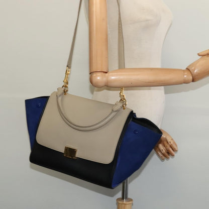 Celine Tricolor Trapeze Bag Leather, BEIGE, LEATHER, Handbag